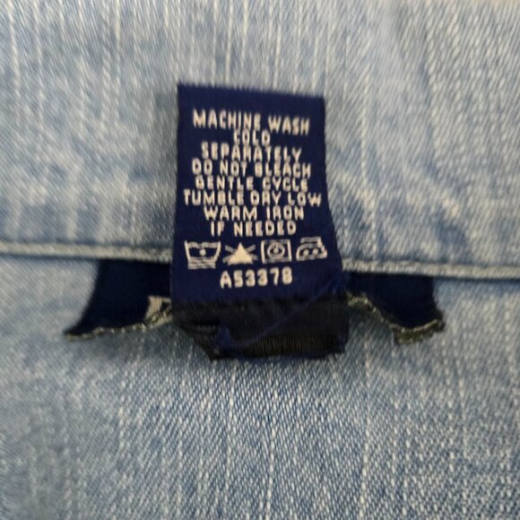 Denim & Co. Jacket Women Plus Size 2X Blue Long Sleeve Embroidered Floral Button - Picture 11 of 11